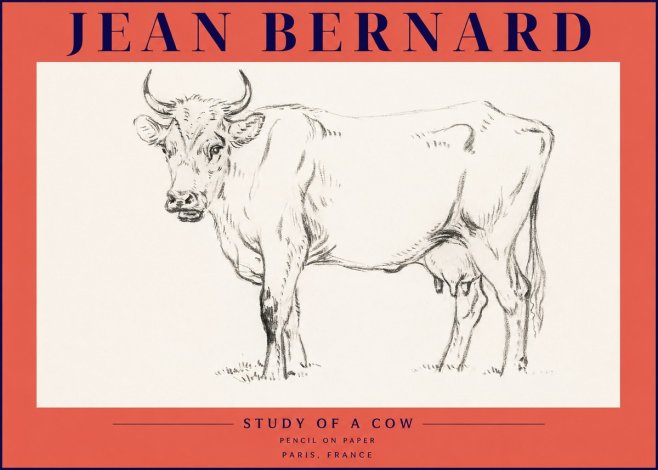 Jean Bernard Study of a Cow VI No4 - Póster
