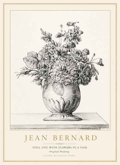 Jean Bernard Floral Composition in a Vase No2 - Póster