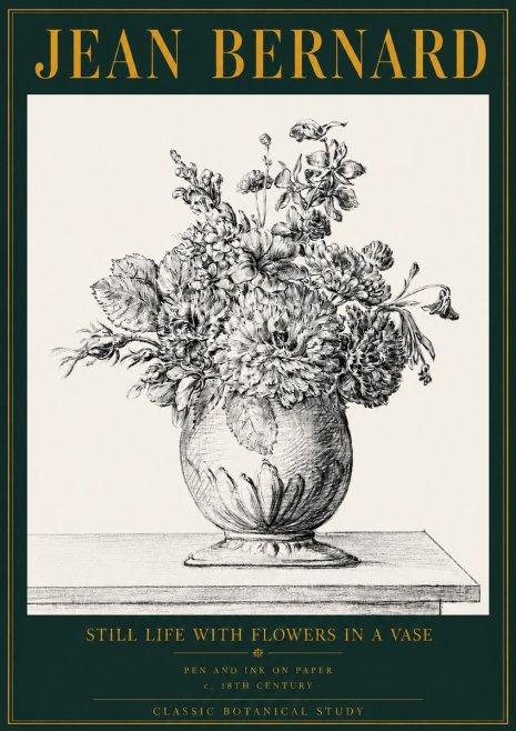 Jean Bernard Floral Composition in a Vase No4 - Póster