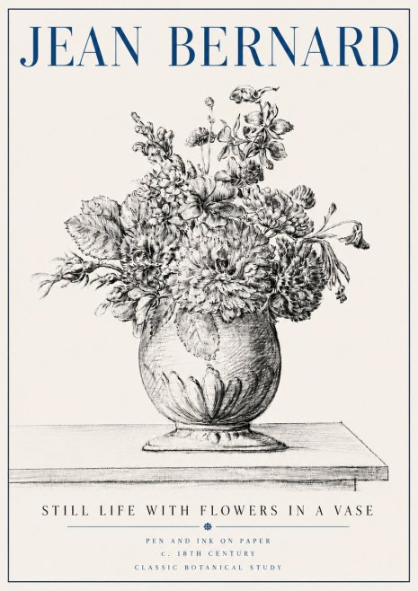 Jean Bernard Floral Composition in a Vase No6 - Póster