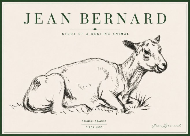 Jean Bernard Study of a Resting Animal No4 - Póster