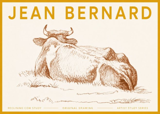 Jean Bernard Reclining Cow Study No5 - Póster