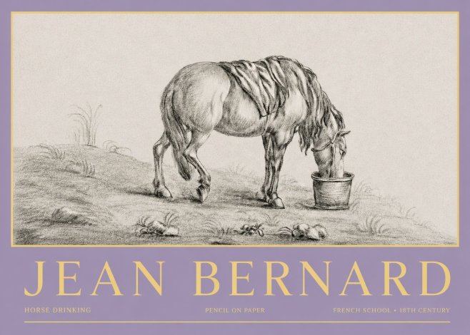 Jean Bernard Horse Drinking No3 - Póster