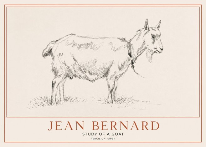 Jean Bernard Study of a Goat III No1 - Póster