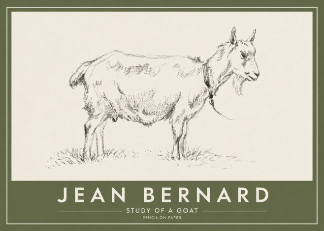 Jean Bernard Study of a Goat III No2 - Póster