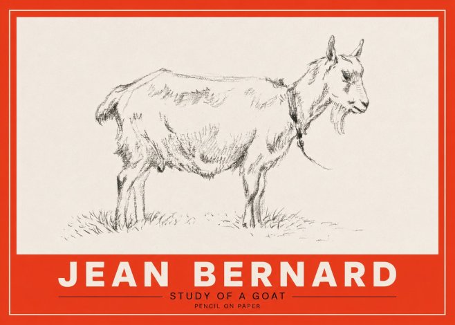Jean Bernard Study of a Goat III No3 - Póster