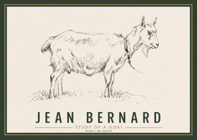 Jean Bernard Study of a Goat III No6 - Póster