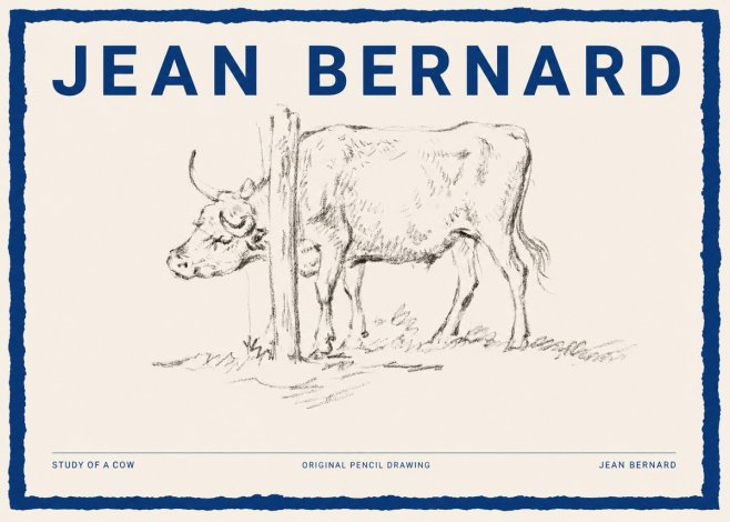 Jean Bernard Study of a Cow VII No2 - Póster
