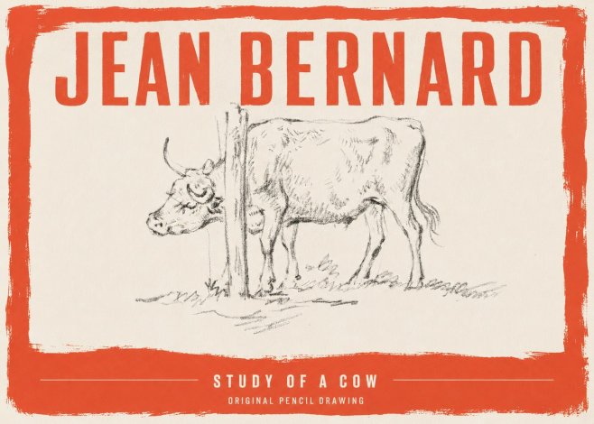 Jean Bernard Study of a Cow VII No3 - Póster