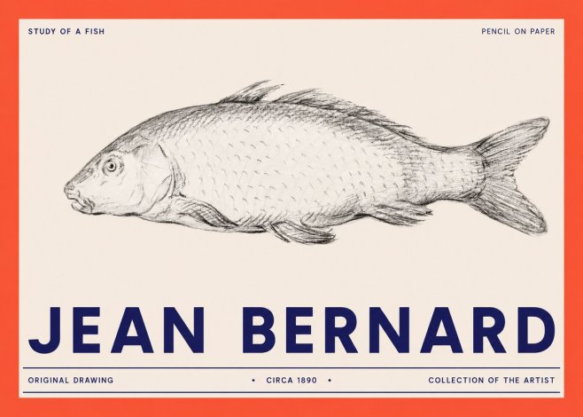 Jean Bernard Study of a Fish III No2 - Póster