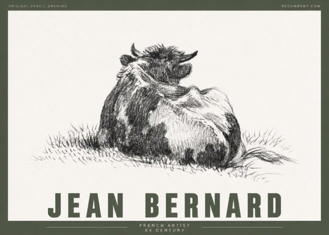 Jean Bernard Resting Highland Cow No4 - Póster