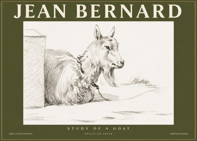 Jean Bernard Study of a Goat IV No3 - Póster