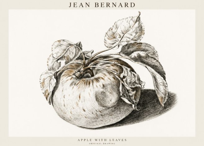 Jean Bernard Apple with Leaves No1 - Póster