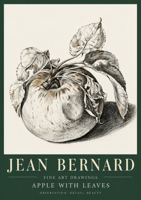 Jean Bernard Apple with Leaves No5 - Póster