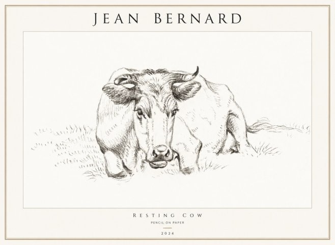 Jean Bernard Resting Cow II No1 - Póster