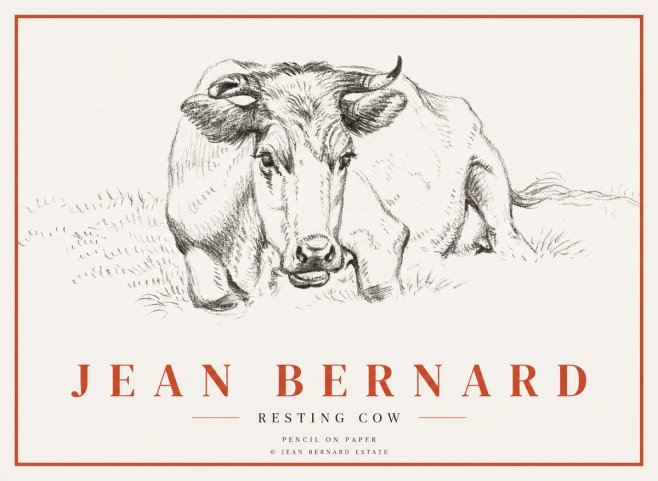 Jean Bernard Resting Cow II No3 - Póster