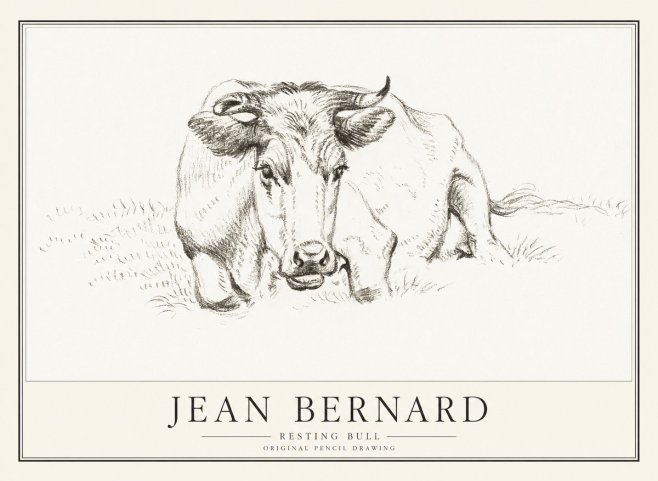 Jean Bernard Resting Cow II No4 - Póster