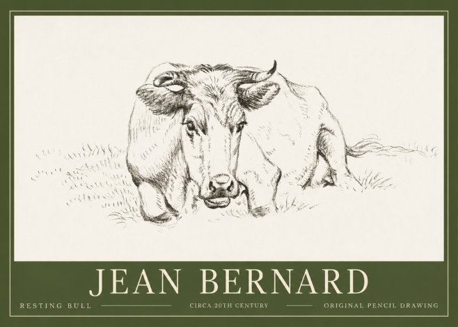 Jean Bernard Resting Cow II No6 - Póster