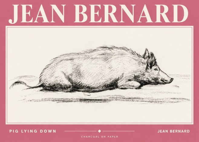 Jean Bernard Resting Pig I No4 - Póster