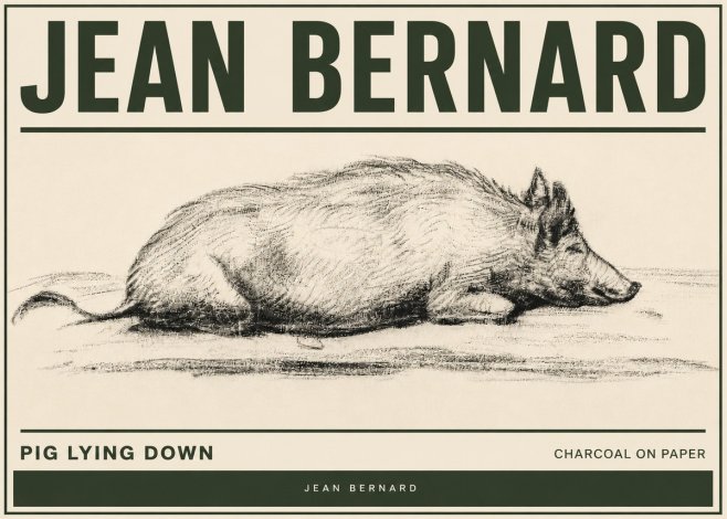 Jean Bernard Resting Pig I No5 - Póster