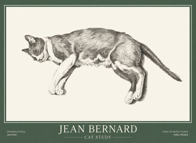 Jean Bernard Cat Study VII No1 - Póster