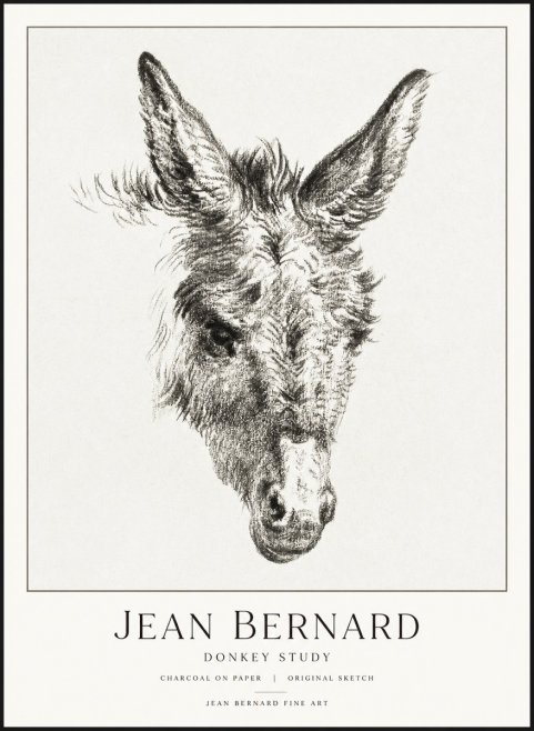 Jean Bernard Donkey Study IV No3 - Póster