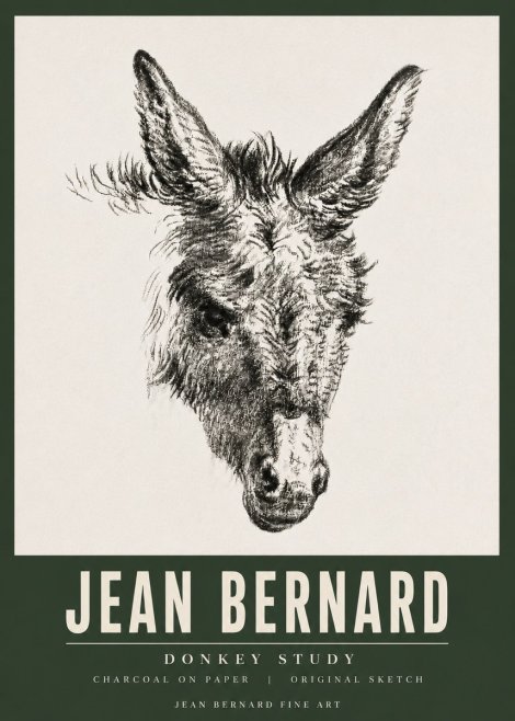 Jean Bernard Donkey Study IV No5 - Póster