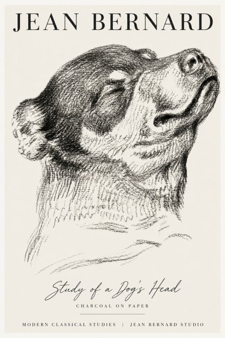 Jean Bernard Study of a Dog III No4 - Póster