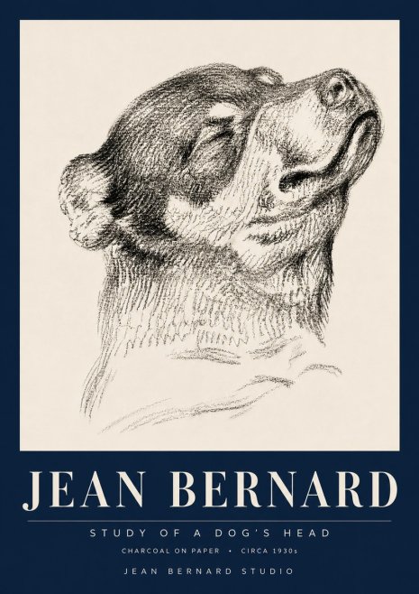 Jean Bernard Study of a Dog III No6 - Póster