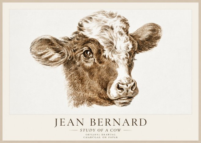 Jean Bernard Study of a Cow VIII No1 - Póster