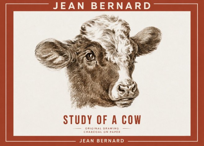 Jean Bernard Study of a Cow VIII No2 - Póster