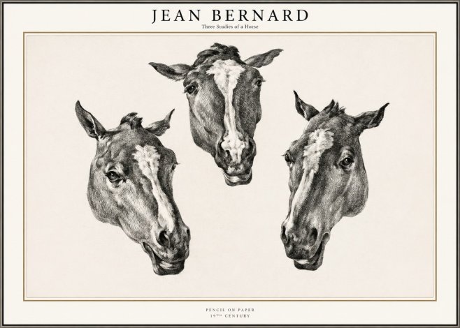 Jean Bernard Three Studies of a Horse No1 - Póster