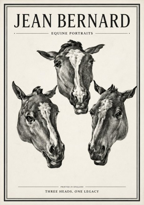 Jean Bernard Three Studies of a Horse No2 - Póster