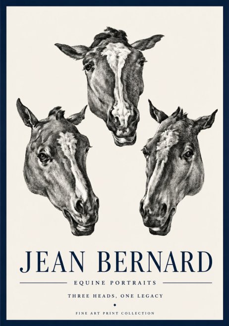 Jean Bernard Three Studies of a Horse No4 - Póster