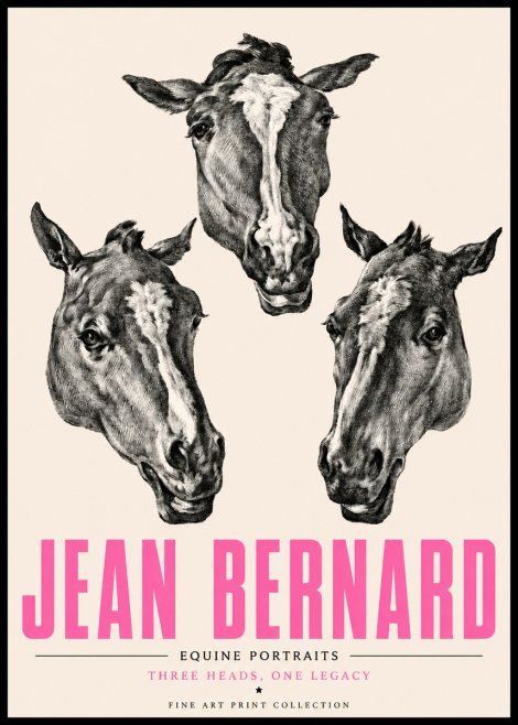 Jean Bernard Three Studies of a Horse No5 - Póster