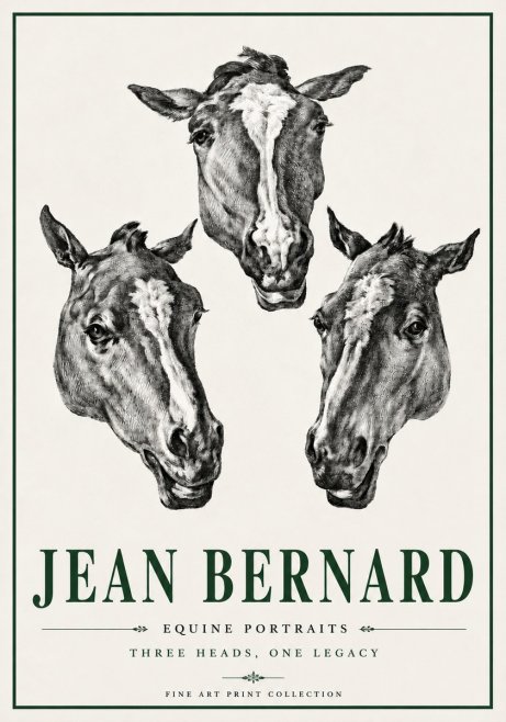 Jean Bernard Three Studies of a Horse No6 - Póster