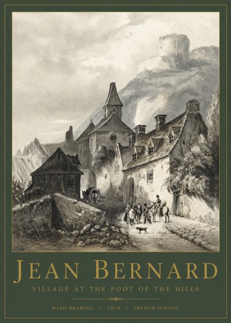 Jean Bernard Village at the Foot of the Hill No4 - Póster