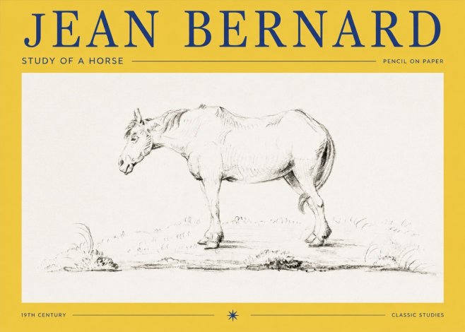Jean Bernard Study of a Horse IX No2 - Póster