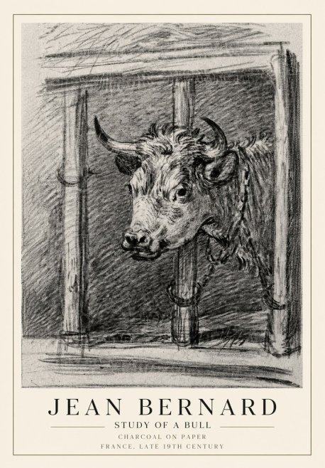 Jean Bernard Study of a Bull II No1 - Póster