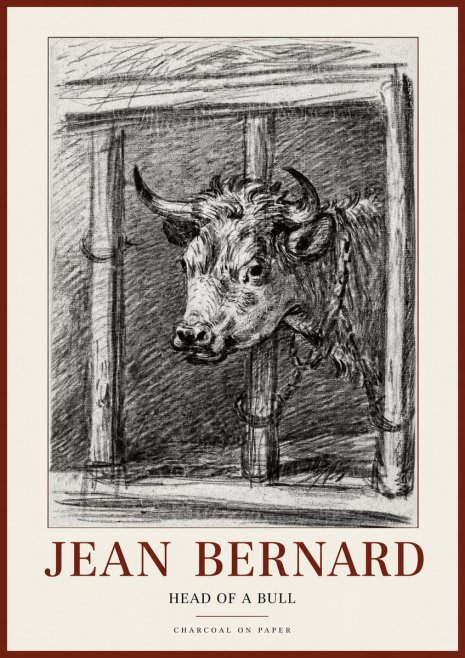 Jean Bernard Study of a Bull II No2 - Póster