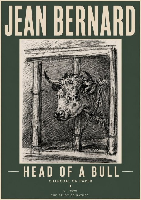 Jean Bernard Study of a Bull II No5 - Póster