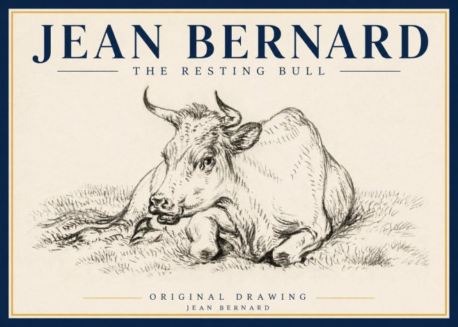 Jean Bernard Study of a Cow, Resting No5 - Póster