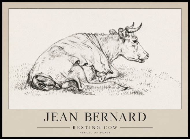 Jean Bernard Resting Cow III No1 - Póster