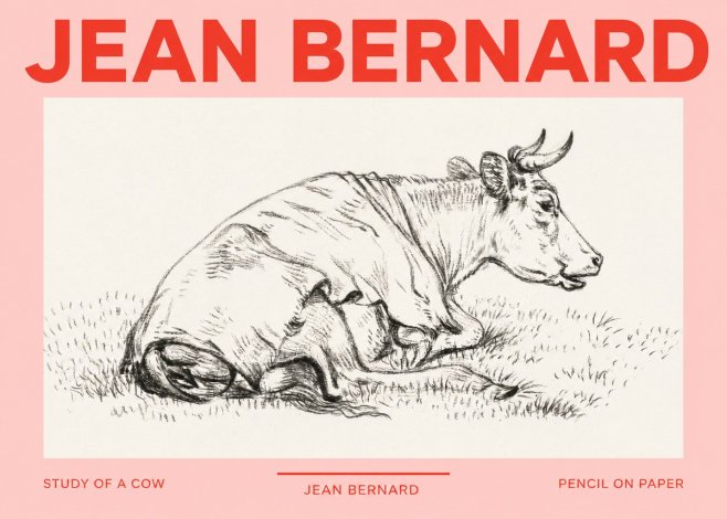 Jean Bernard Resting Cow III No3 - Póster