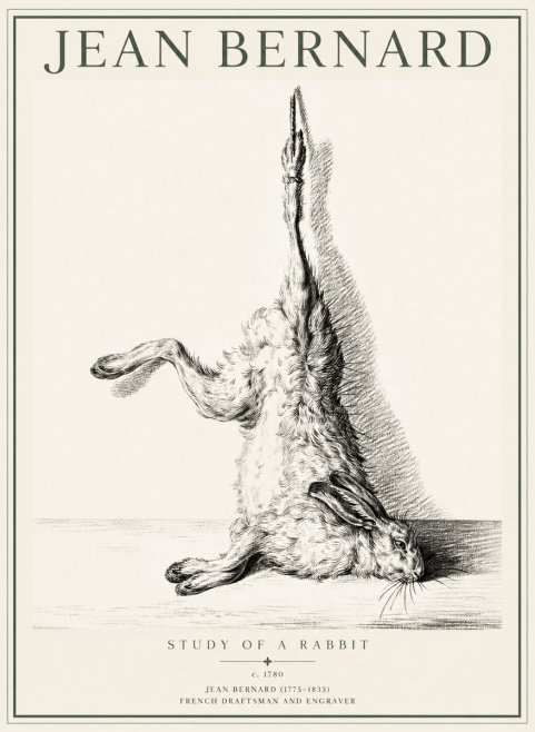 Jean Bernard The Dancing Hare No5 - Póster
