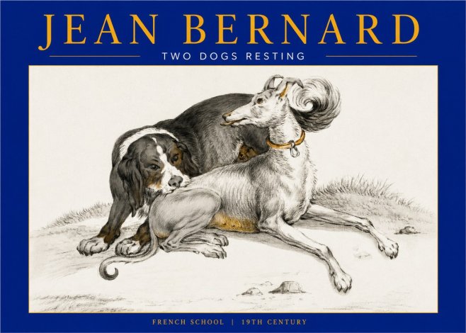 Jean Bernard Two Dogs Resting No2 - Póster