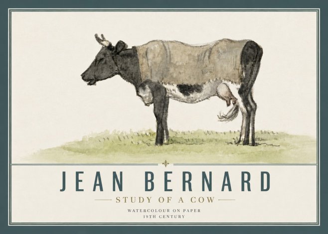 Jean Bernard Study of a Cow IX No5 - Póster
