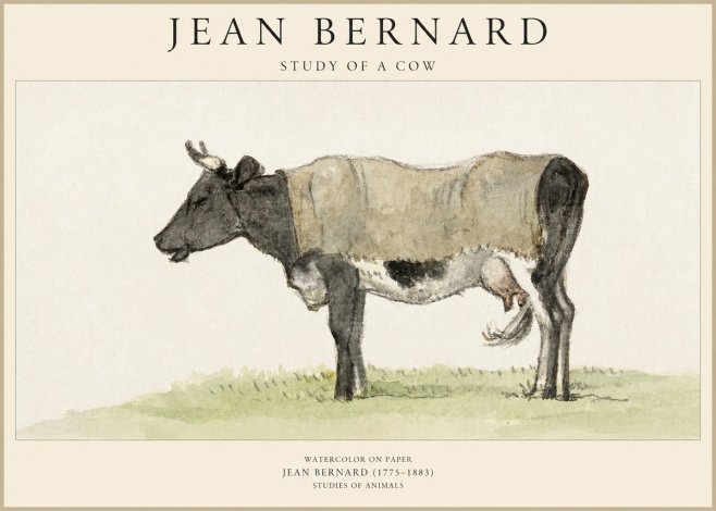 Jean Bernard Study of a Cow IX No6 - Póster
