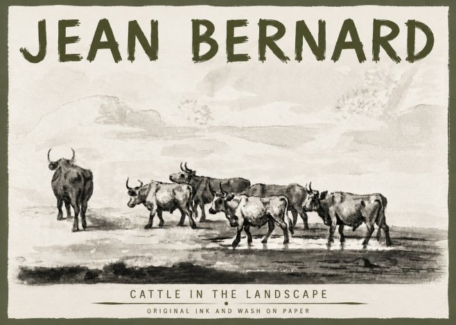 Jean Bernard Cattle in the Landscape No5 - Póster