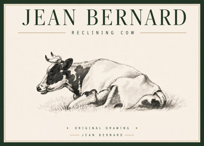 Jean Bernard Reclining Cow II No4 - Póster